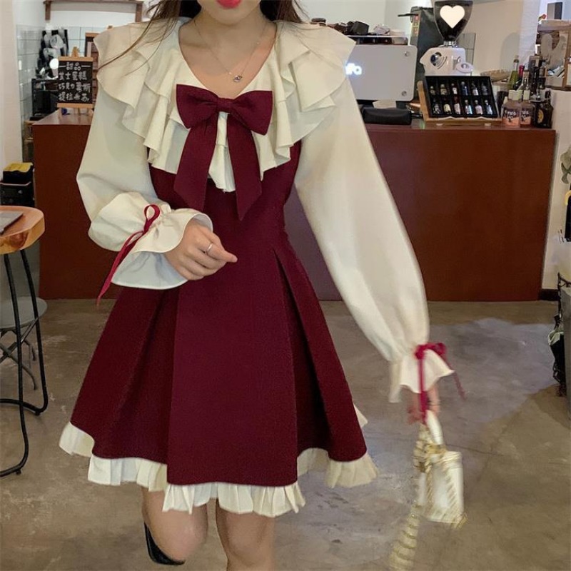Korean Style A Line Shirt Dress - 2025 New Korean Sweet Cute Dress