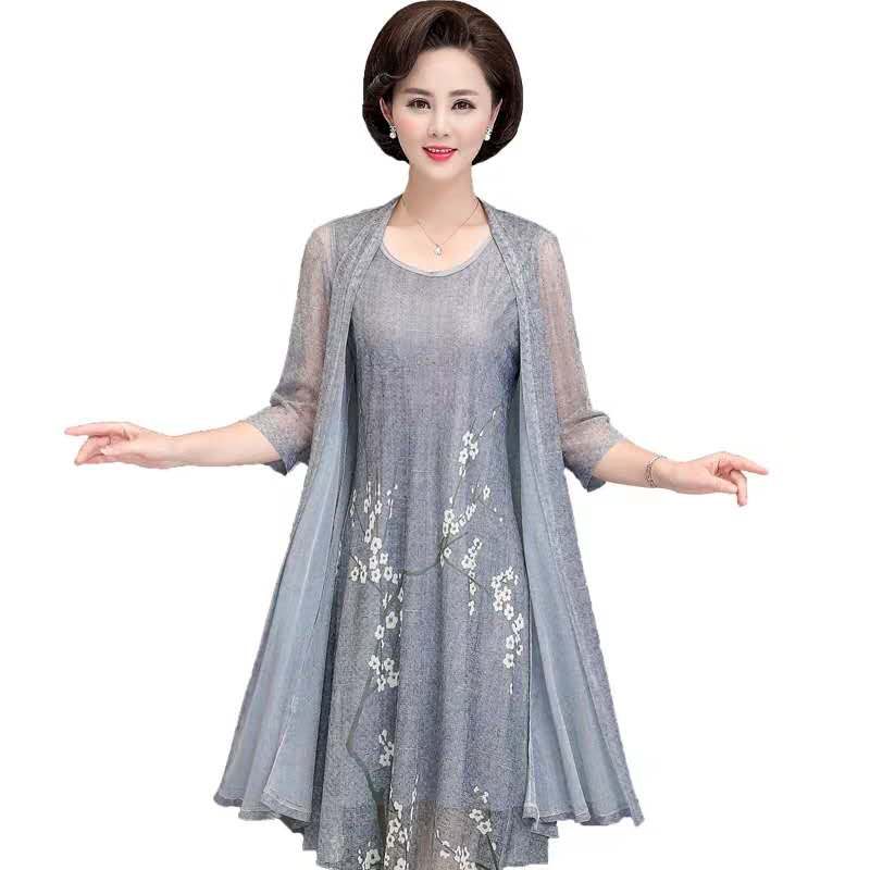 French Vintage Floral Midi Dress - summer cotton linen 2 piece set