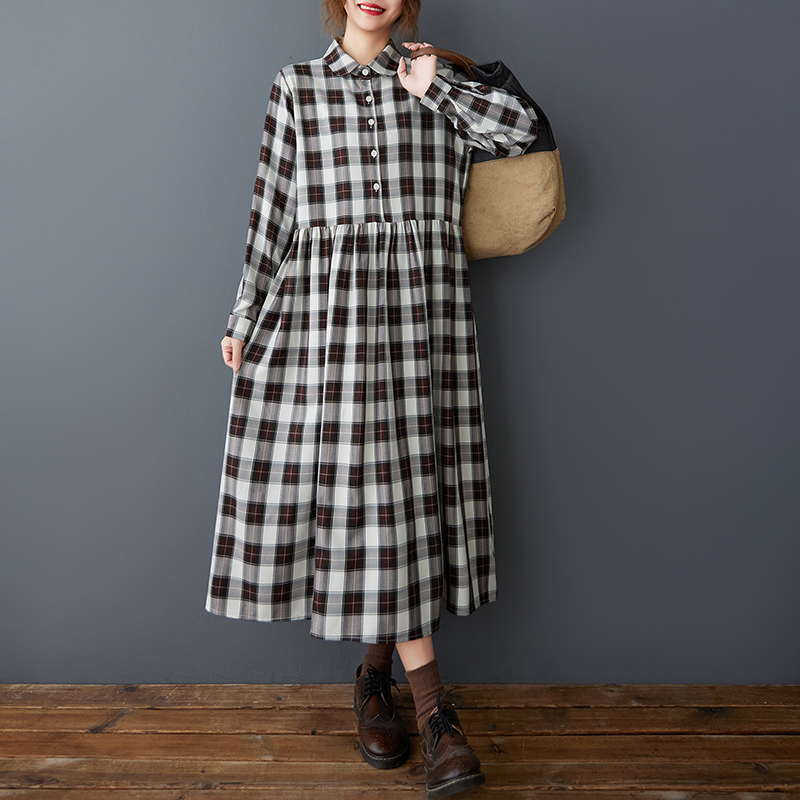 Korean Style A Line Shirt Dress - Spring Autumn Loose Korean Style Shirt