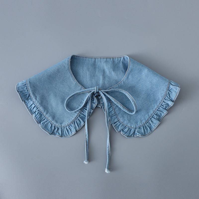 Sweet Blue Denim Ruffle False  - Blouses recension och pris