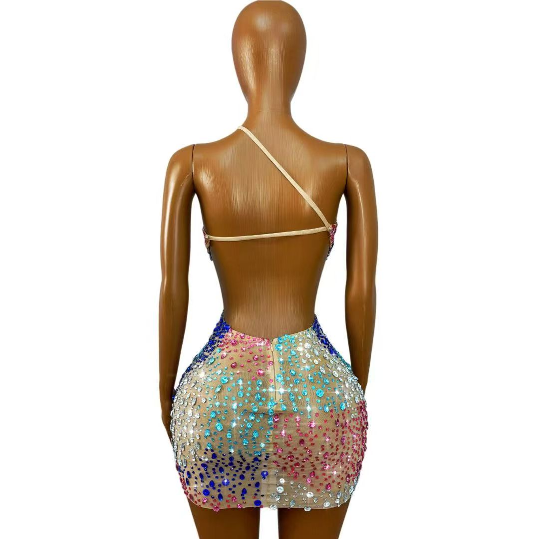 Sparkly Colorful Rhinestones W - Sparkly Rhinestone Club Party Dress recension och pris