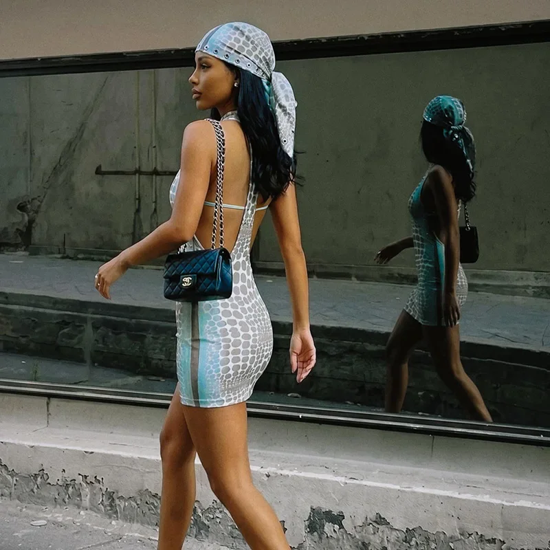Sexy Halter Rivet Mini Dress W - Y2K Backless Halter Mini Dress recension och pris