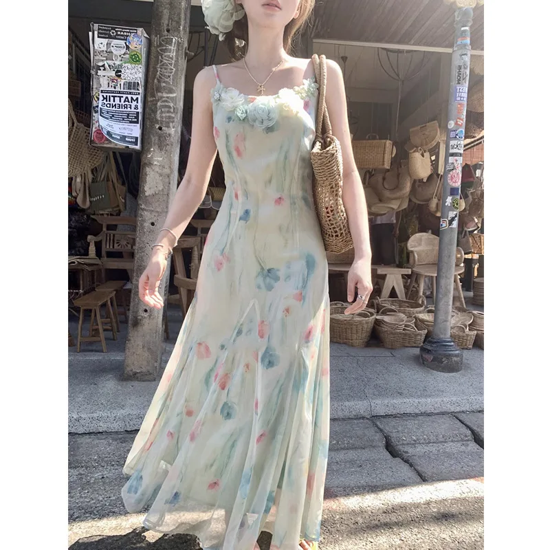 Kawaii Sweet Y2k Japanese Midi - French Vintage Floral Midi Dress recension och pris