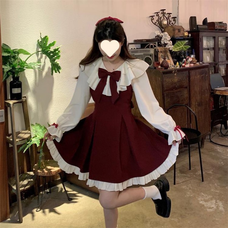 2025 New Korean Sweet Cute Dre - Korean Style A Line Shirt Dress recension och pris
