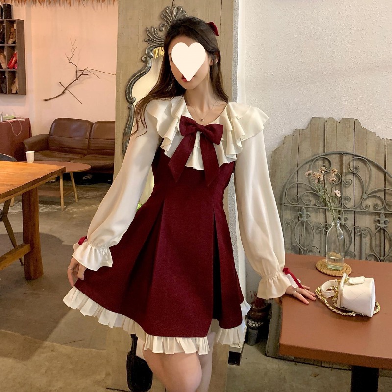 2025 New Korean Sweet Cute Dre - Korean Style A Line Shirt Dress recension och pris