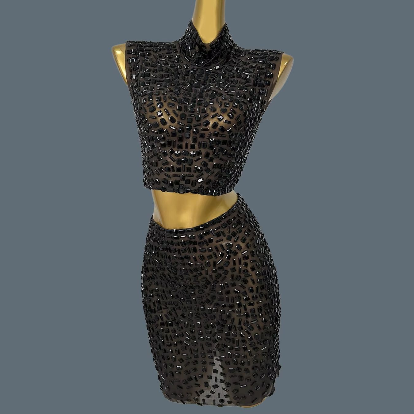 Summer Sparkly Black Rhineston - Sparkly Rhinestone Club Party Dress recension och pris