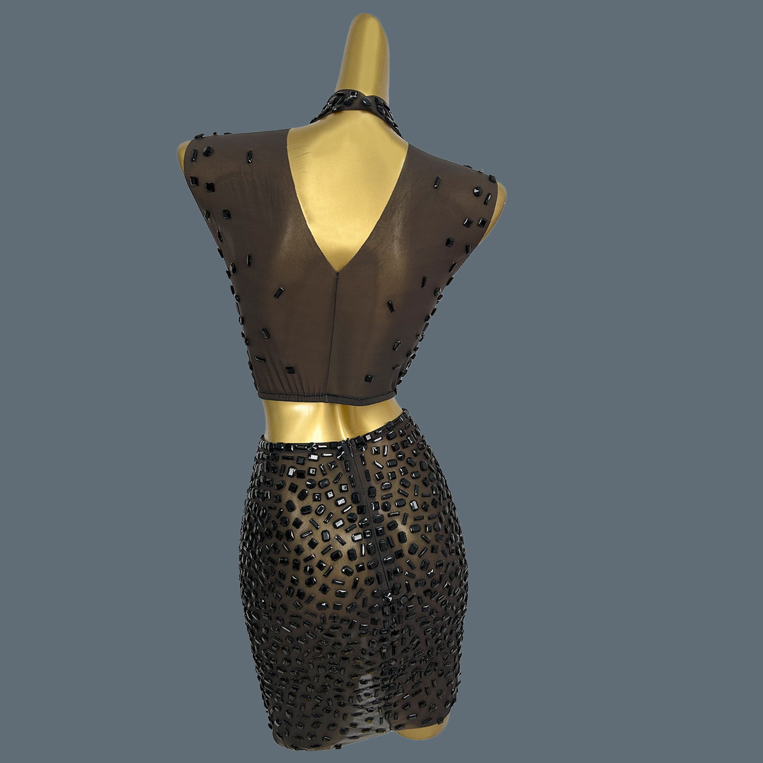 Summer Sparkly Black Rhineston - Sparkly Rhinestone Club Party Dress recension och pris