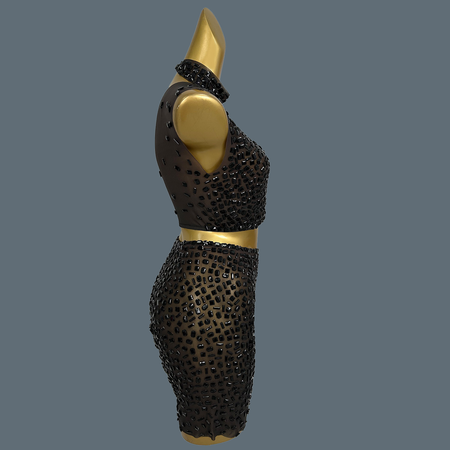 Summer Sparkly Black Rhineston - Sparkly Rhinestone Club Party Dress recension och pris