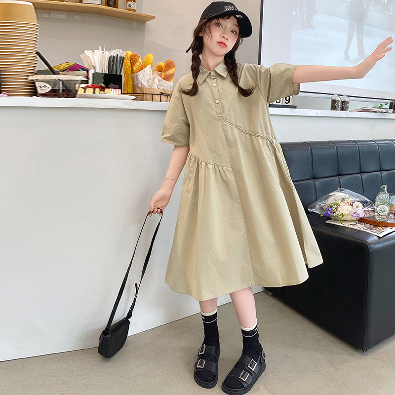 Korean Children Clothing Girls - Korean Style A Line Shirt Dress recension och pris