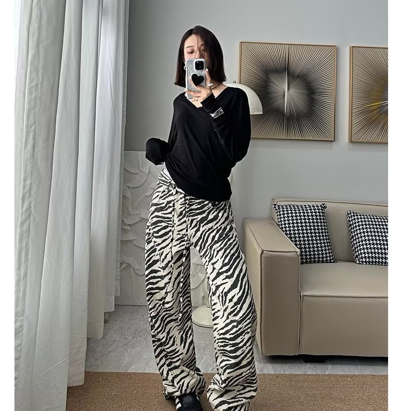 Zebra Pattern Women Jeans Vint - Jeans recension och pris