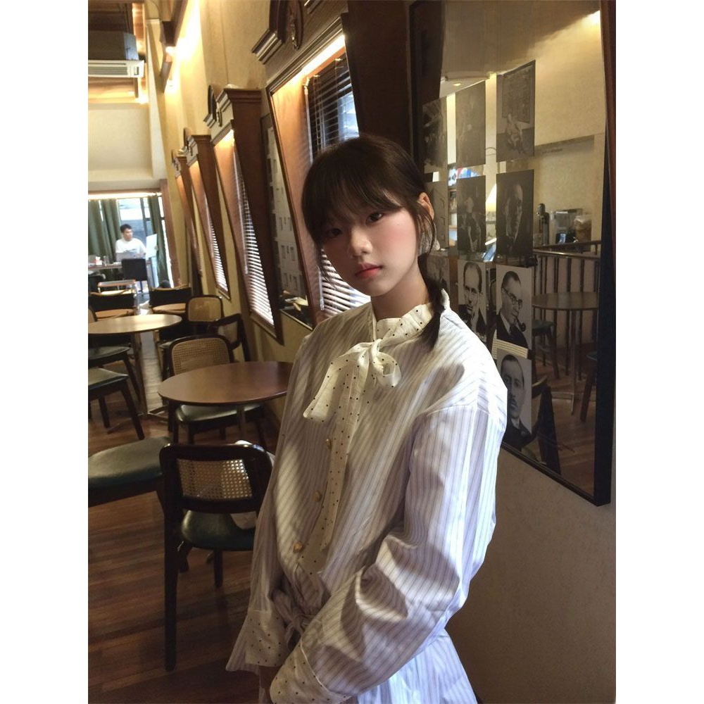Korean Sweet School Style Stri - Korean Style A Line Shirt Dress recension och pris