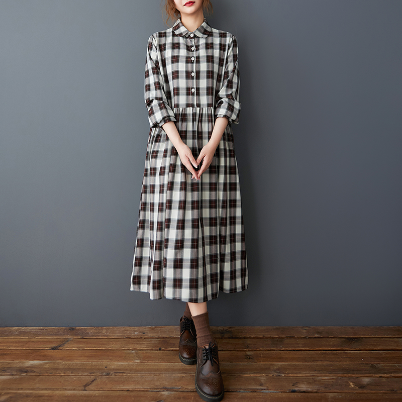 Spring Autumn Loose Korean Sty - Korean Style A Line Shirt Dress recension och pris